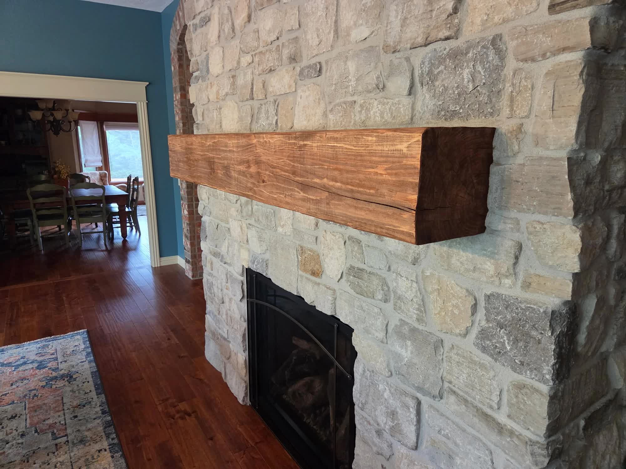 Fireplace mantel after laser cleaning, ready for the intended finish — Springfield, MO